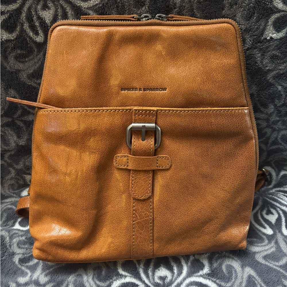 Brown Leather Backpack by Spikes and Sparrow